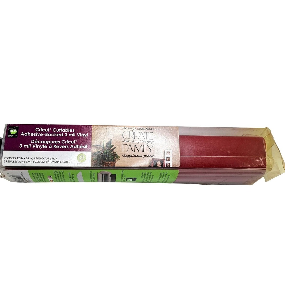Cricut‎ Cuttables Adhesive Vinyl 12x24 Ruby Red 3 mil 2 Sheets NEW
